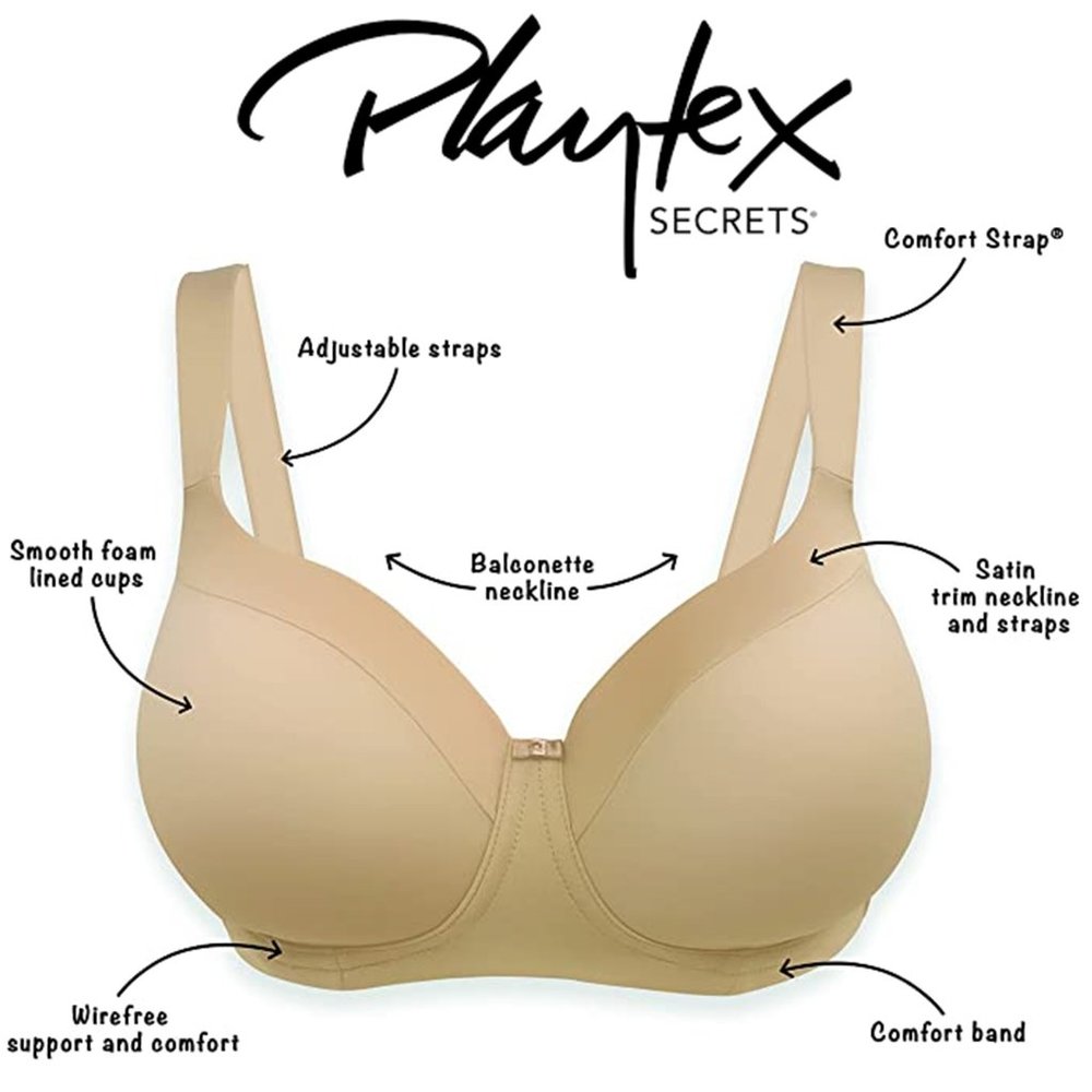 PLAYTEX "Secrets" Shaping Balconette Wirefree Bra  NEW WITH TAGS!   Size 44DDD - Picture 5 of 10